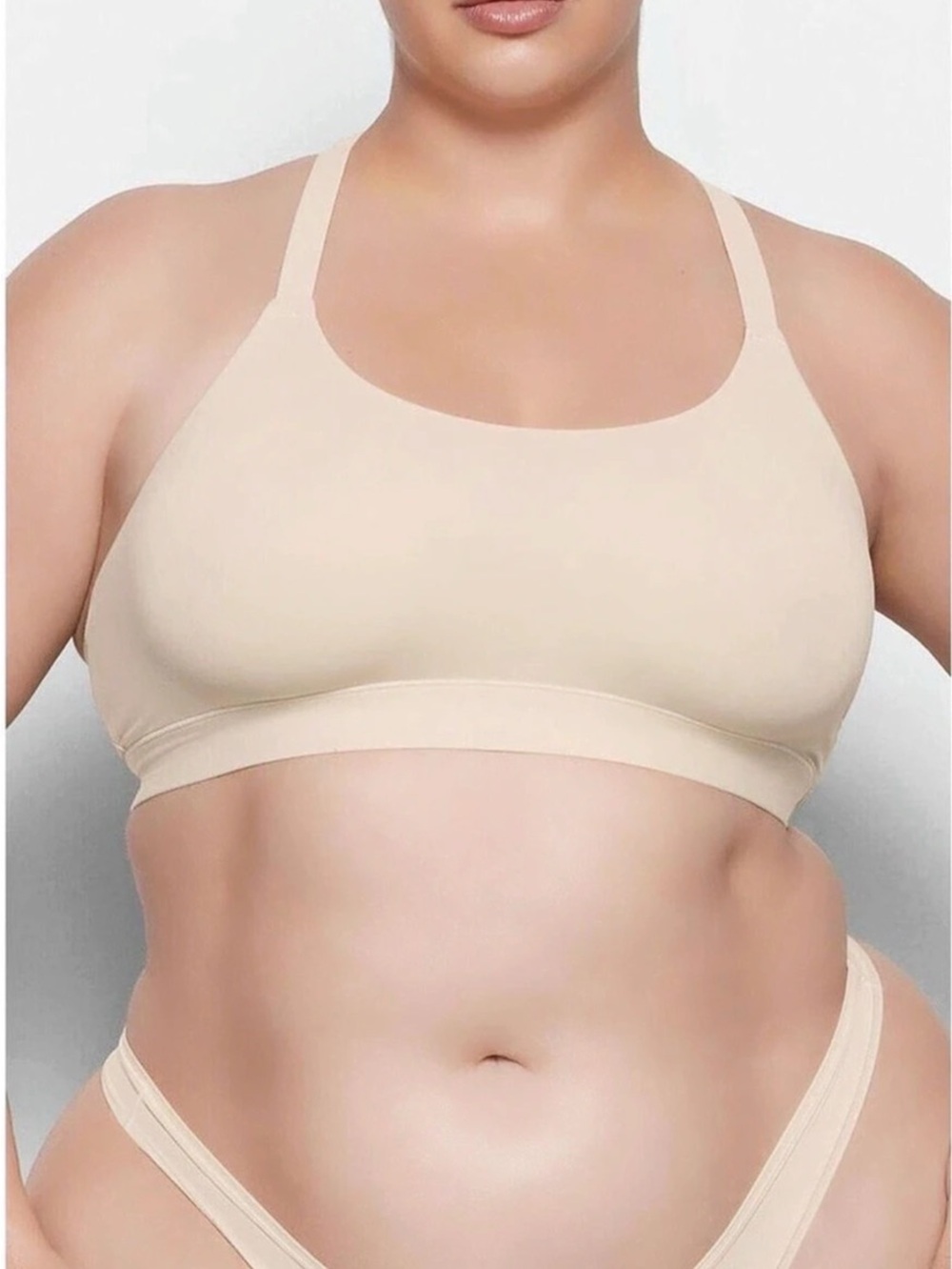 SKIMS Fits Everybody Racerback Scoop Bralette Beige 2X